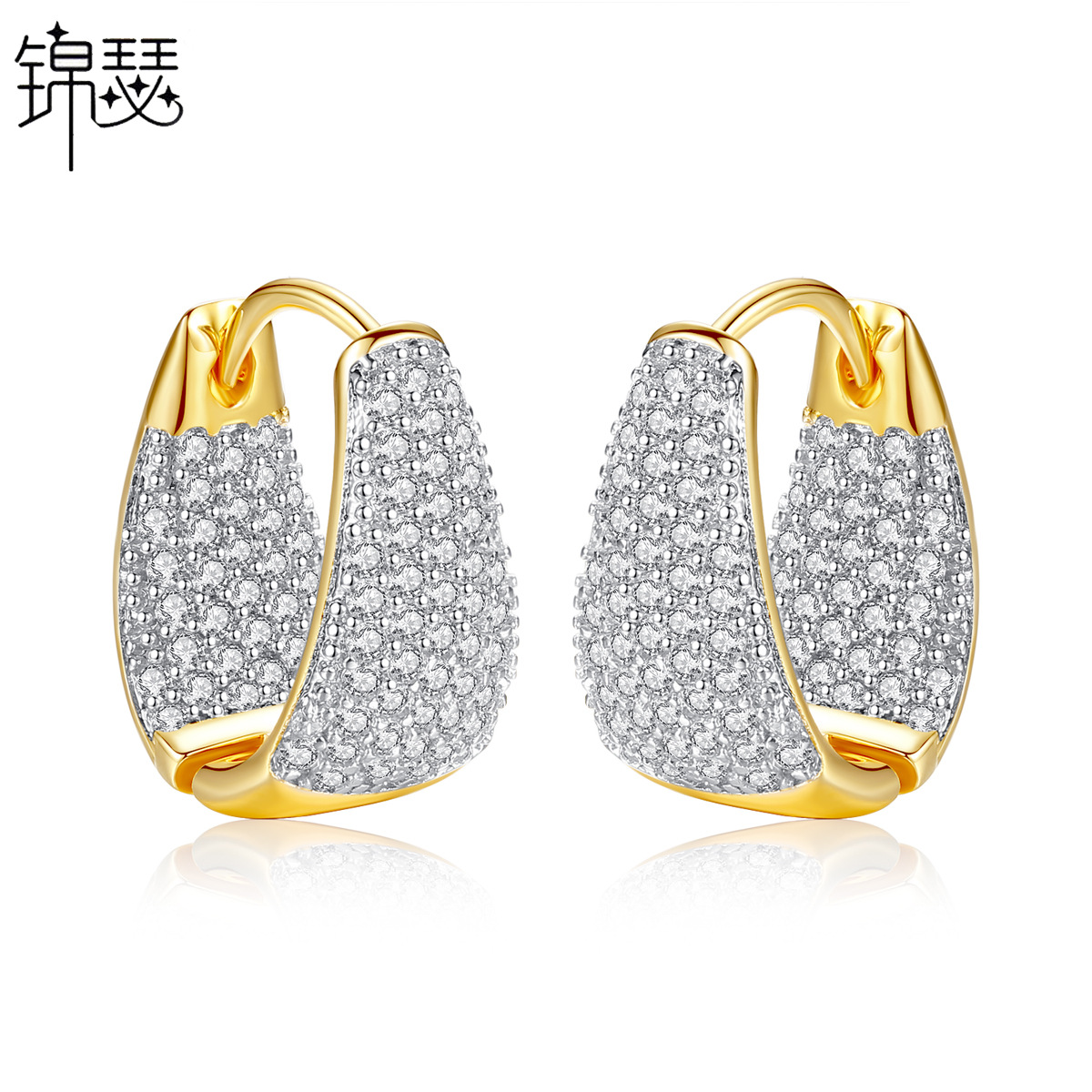 Earrings with zircon