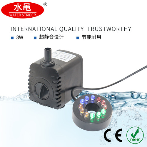 Submersible Pump Color Lights Artificial Mountain Landscape Fountain Small Desktop Grass Tank Landscape Craft Fish Tank LED 12 Lights Wholesale