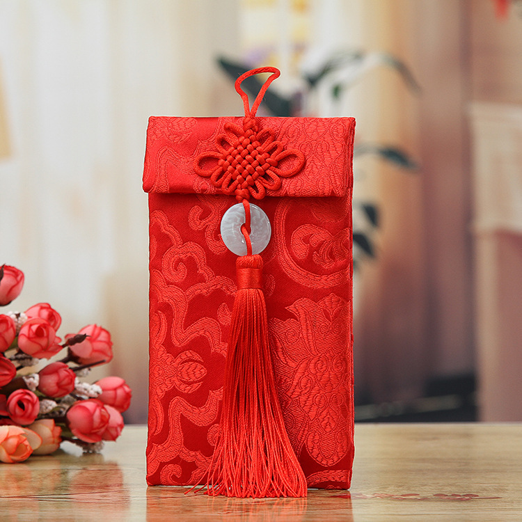 萬元可用結婚紅包婚禮利是封婚慶用品布藝紅包綢緞紅包廠家批發