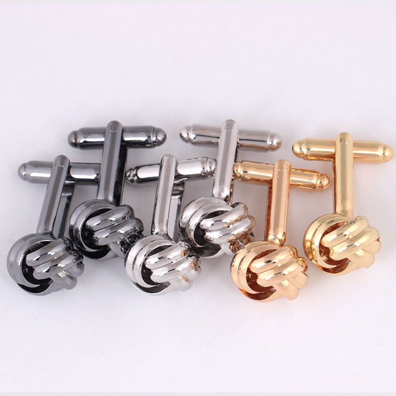 Ebay Cross-Border New Product Twist Copper Cufflinks French Shirt Accessories Men's Cuff Pins Business Gifts Manufacturer in Stock