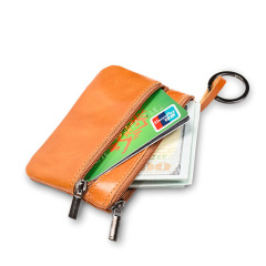 Leather mini multi-functional wallet small card holder retro European and American zipper key coin short-handbag wholesale