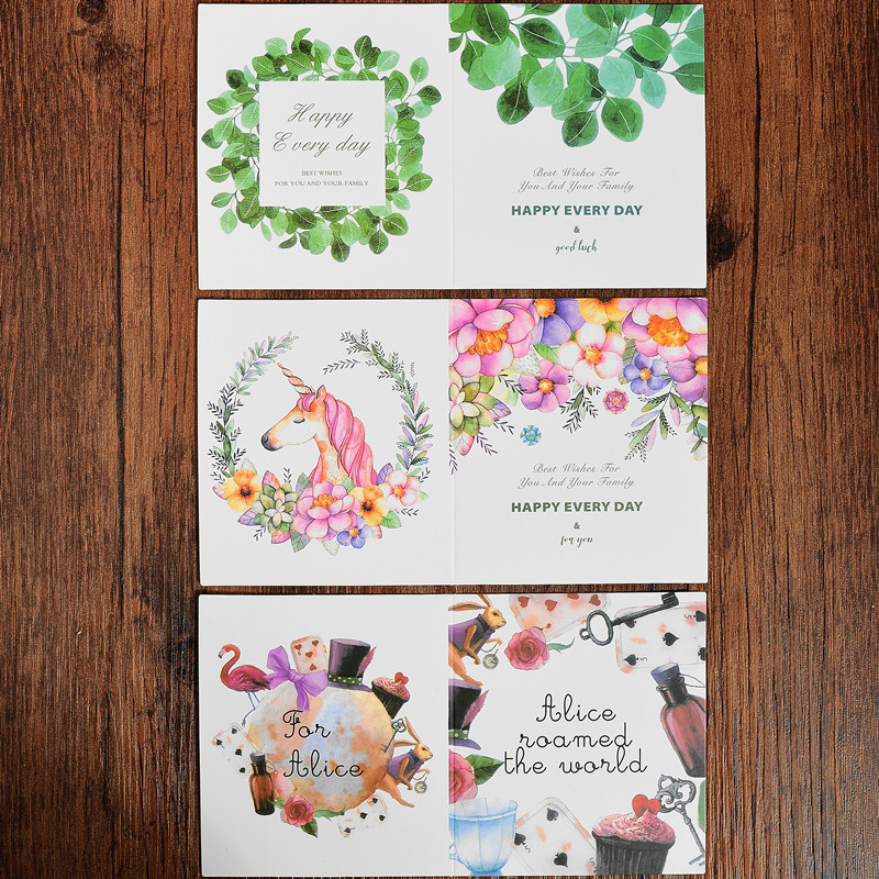 Corea del Sur mini tarjeta de felicitación creativa de dibujos animados lindo regalo de negocios tarjeta de felicitación bendición tarjeta pequeña tarjeta de mensaje al por mayor