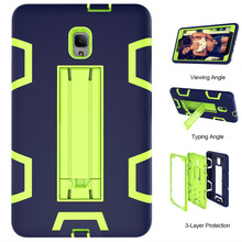 撞色硅胶PC防震防摔适用于三星Tab A 8.0 T385 T380支架平板后壳