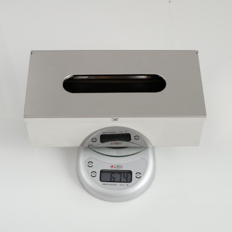En stock al por mayor Hotel baño suministros caja de pañuelos de acero inoxidable caja de papel higiénico cuadrado mesa de escritorio caja de pañuelos