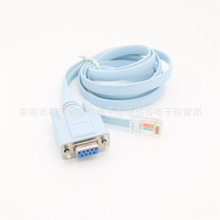 8芯纯铜网线水晶头RJ45转DB9孔COM口RS232 路由器交换机console配