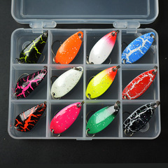 wholesale 12 pack lure mouthbass shiny metal spoon lures long-range casting for largemouth bass