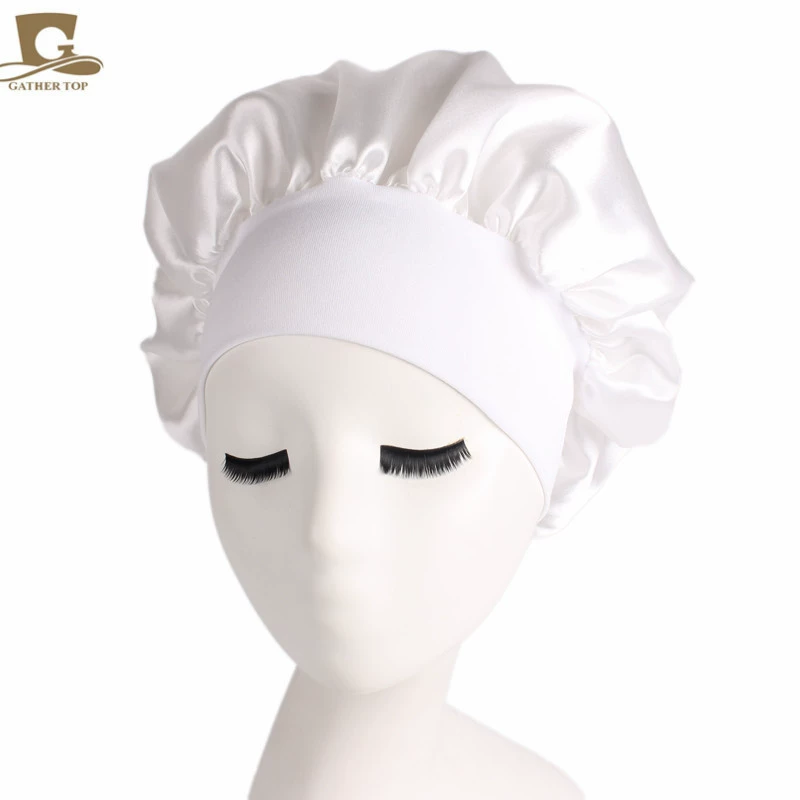 Sleeping Hat TJM-301 — Wide-Edge High-Elastic Ladies Hair Care Cap, Satin-Look, 56–58 cm