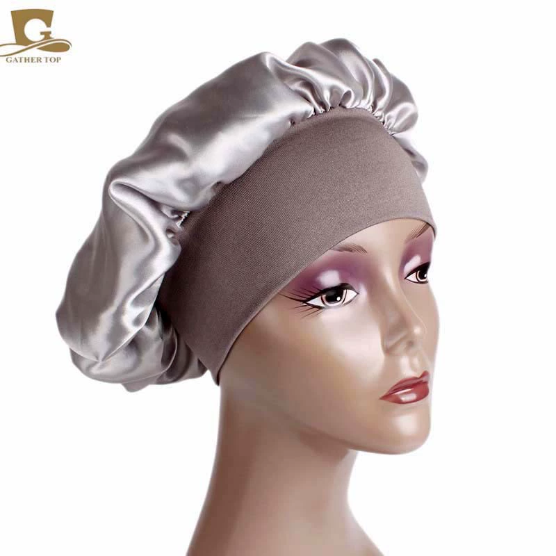 Sleeping Hat TJM-301 — Wide-Edge High-Elastic Ladies Hair Care Cap, Satin-Look, 56–58 cm