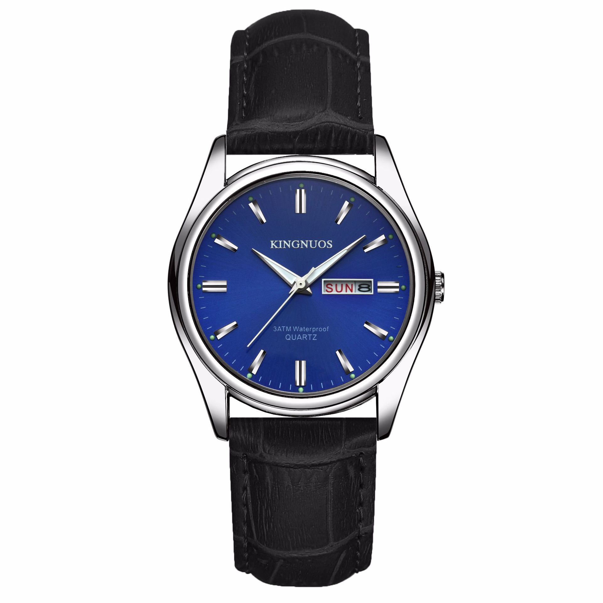 Men's Black Belt Blue Plate