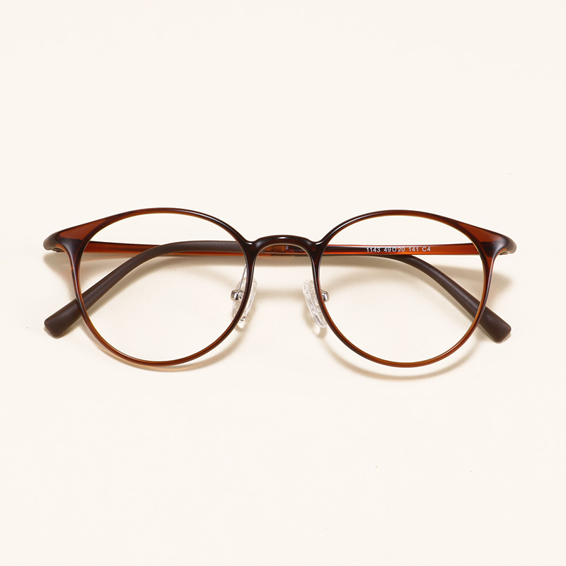 1143 Ultra-Light Fine Tungsten Carbon Plastic Steel Nose Pads Myopia Glasses Frame for Men and Women Round Retro Big Face Frame Trendy Students 1143 Ultra-Light Fine Tungsten Carbon Plastic Steel Nose Pads Myopia Glasses Frame for Men and Women Round Retro Big Face Frame Trendy Students