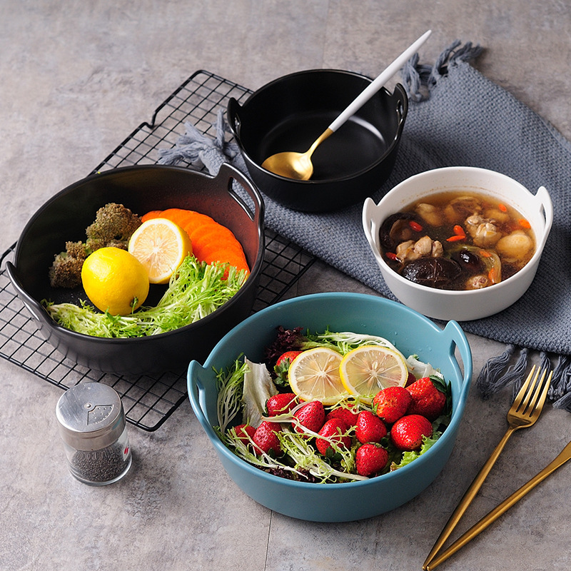 Clearance Free Shipping Binaural Fruit Salad Bowl Household Japanese Tableware Ceramic Soup Bowl Noodle Bowl Boiled Fish Large Bowl Soup Basin Clearance Free Shipping Binaural Fruit Salad Bowl Household Japanese Tableware Ceramic Soup Bowl Noodle Bowl Boiled Fish Large Bowl Soup Basin