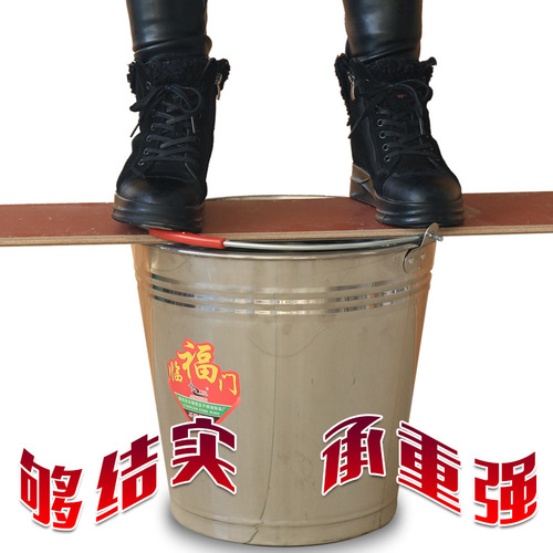 Thickened stainless steel water bucket, water bucket, oil bucket, floor cleaning bucket, large handle with lid tea water bucket, household small water storage bucket