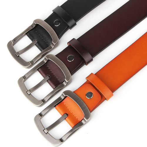 Hot selling men's pin buckle genuine leather belt pure cowhide men's genuine leather retro casual belt factory direct sale affordable