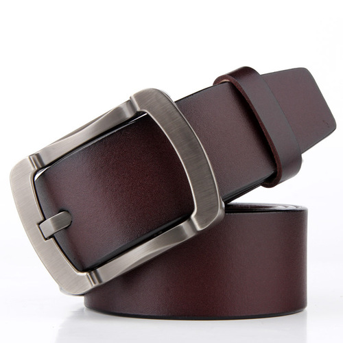 Hot selling men's pin buckle genuine leather belt pure cowhide men's genuine leather retro casual belt factory direct sale affordable