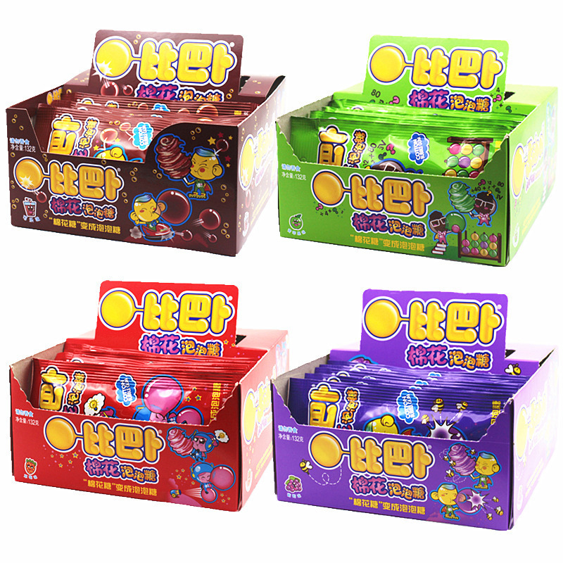 Bibab cotton bubble gum 11g * 12 bags whole box of fruit candy bubble gum soft candy children snack wholesale Bibab cotton bubble gum 11g * 12 bags whole box of fruit candy bubble gum soft candy children snack wholesale