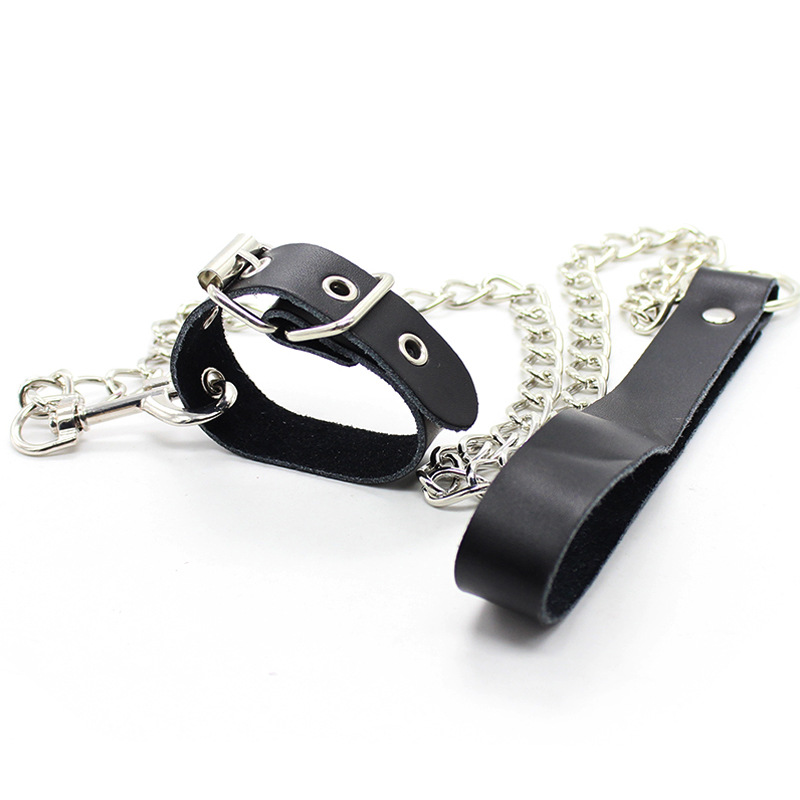 Sexo suministros para adultos anillo de pene anillo de piel de vaca JJ anillo equipo de los hombres Cadena de perro de tracción anillo de pene juguetes alternativos image 7