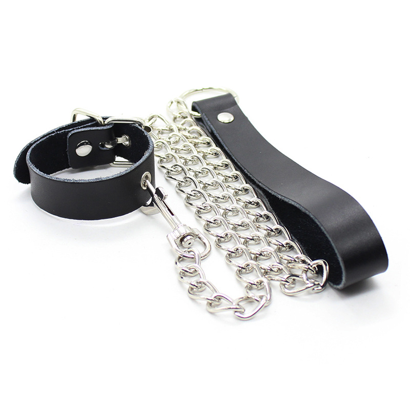 Sexo suministros para adultos anillo de pene anillo de piel de vaca JJ anillo equipo de los hombres Cadena de perro de tracción anillo de pene juguetes alternativos image 6