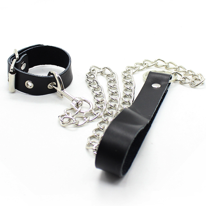 Sexo suministros para adultos anillo de pene anillo de piel de vaca JJ anillo equipo de los hombres Cadena de perro de tracción anillo de pene juguetes alternativos image 5