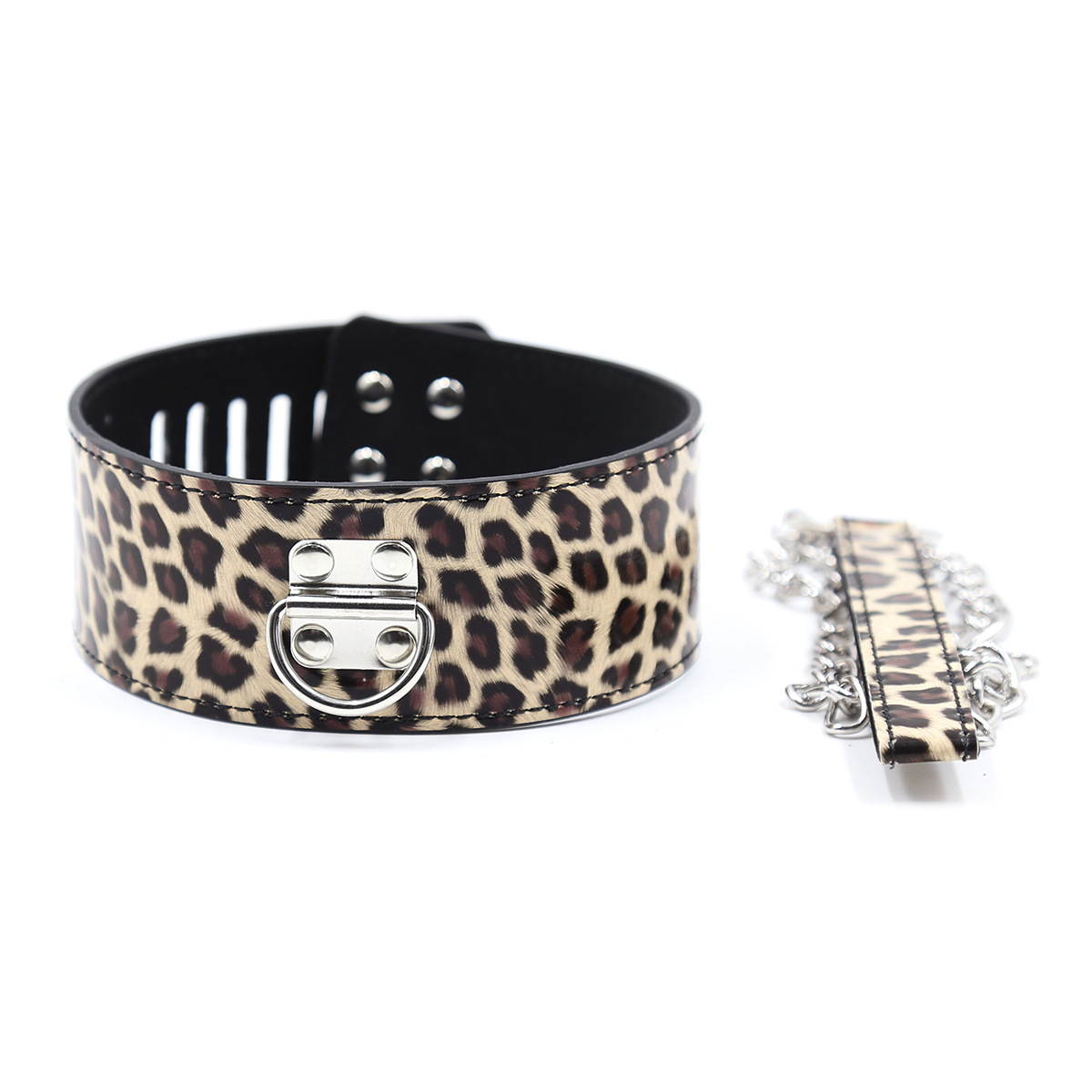 Suministro directo de fábrica sexo femenino adulto productos sexuales cuello collar cuero cadena de hierro Cadena de tracción perro collar de perro