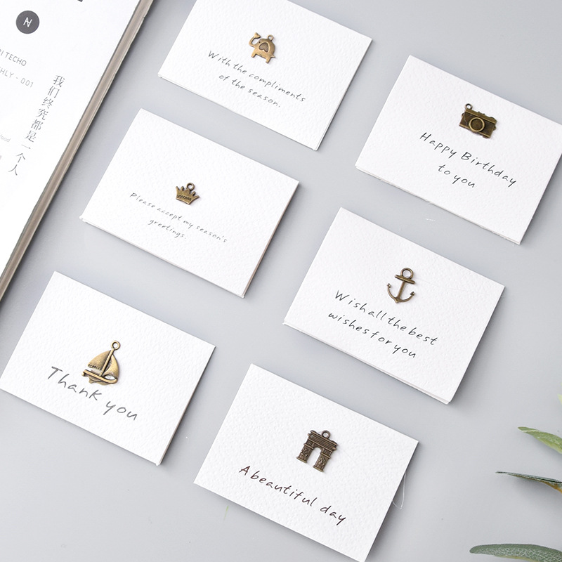 Corea del Sur papelería réplica de memoria Mini tarjeta de felicitación de cumpleaños Tarjeta de bendición 12 tipos de tarjetas de felicitación de la palabra para la bendición