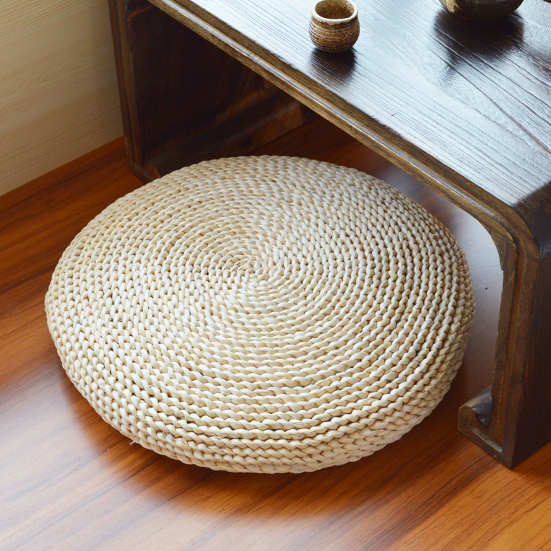 Соломенная Подушка Футон Японский стиль Татами Подушка Утолщенная круглая соломенная Подушка Бытовая напольная Подушка Коврик для медитации