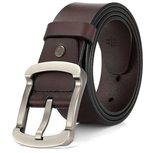 Hot selling men's pin buckle genuine leather belt pure cowhide men's genuine leather retro casual belt factory direct sale affordable