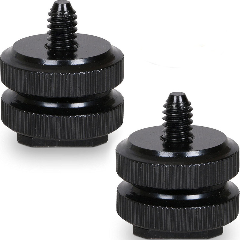Metal hot shoe seat standard 1/4 double-layer screw up and down locking hot shoe conversion screw 3/8 nut
