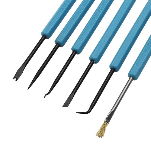 Repair soldering tools, 6-piece soldering aid tool set, PCB desoldering combination, circuit board soldering kit