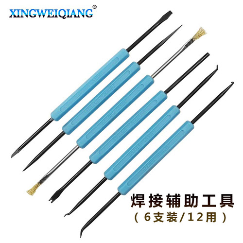 Repair soldering tools, 6-piece soldering aid tool set, PCB desoldering combination, circuit board soldering kit