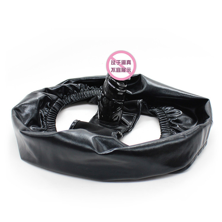 Suministros para adultos ropa interior femenina Pene negro pareja juguetes masturbación equipo elástico pantalones de cuero pantalones de charol al por mayor