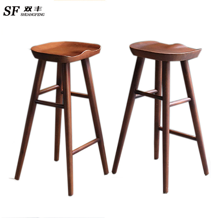 Taburete de bar de estilo industrial vintage, taburete alto de hierro forjado para cafetería o pastelería, silla de comedor de madera maciza para restaurante temático.