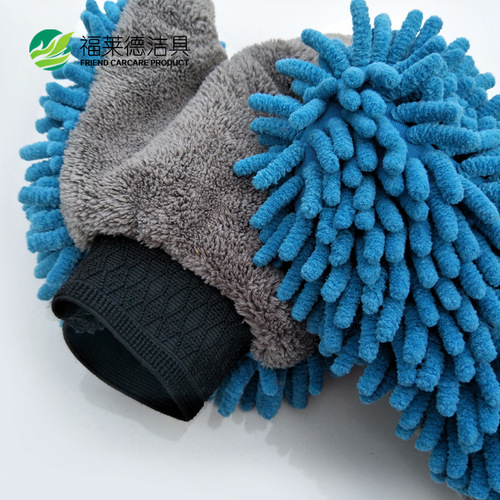 Chenille thumb gloves double-sided microfiber car cleaning gloves coral velvet cleaning supplies car washing gloves tools