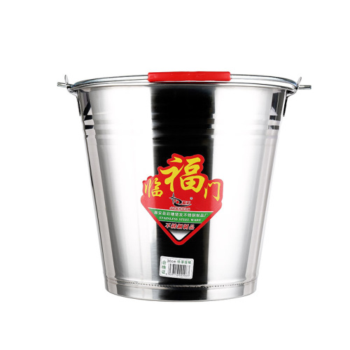 Thickened stainless steel water bucket, water bucket, oil bucket, floor cleaning bucket, large handle with lid tea water bucket, household small water storage bucket