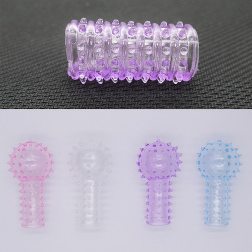 Finger cots, sexy caterpillar, soft glue, crystal ring, locking ring, prickly sexual products