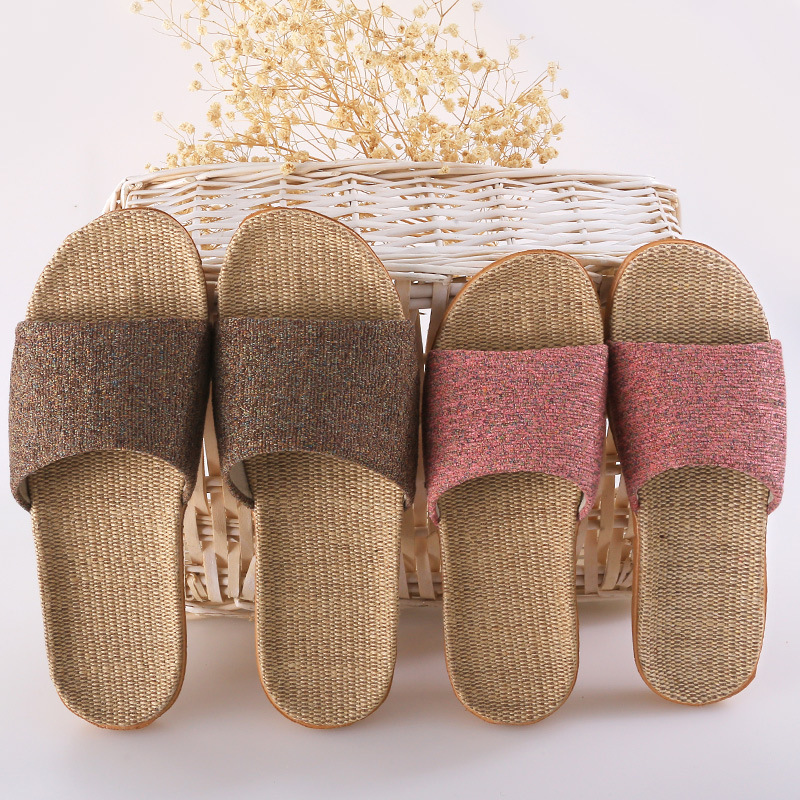Home Couple Indoor Slippers Wooden Floor Cotton Linen Linen Slippers Home Non-Slip Men and Women Thick Bottom Summer Cool Wholesale
