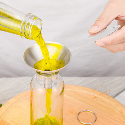 Stainless steel funnel three-piece set mini small funnel oil vinegar wine spice essential oil filling sauce leakage household oil leakage wine