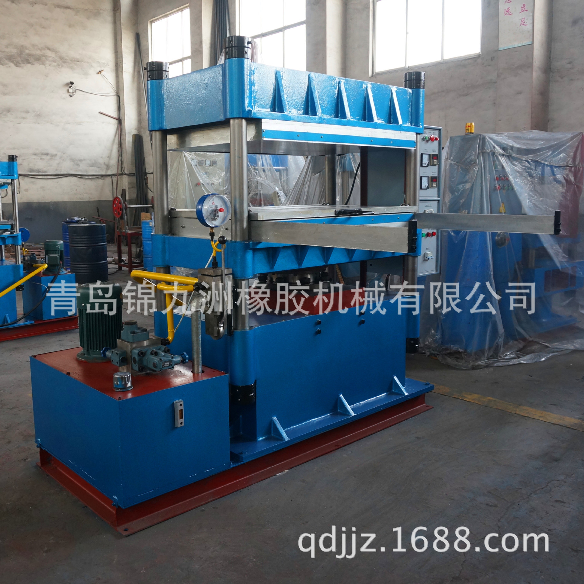 100t柱式平板硫化机  加热冷却自动单缸硫化机