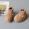 Demi-season children's fleece footwear for early age, soft sole