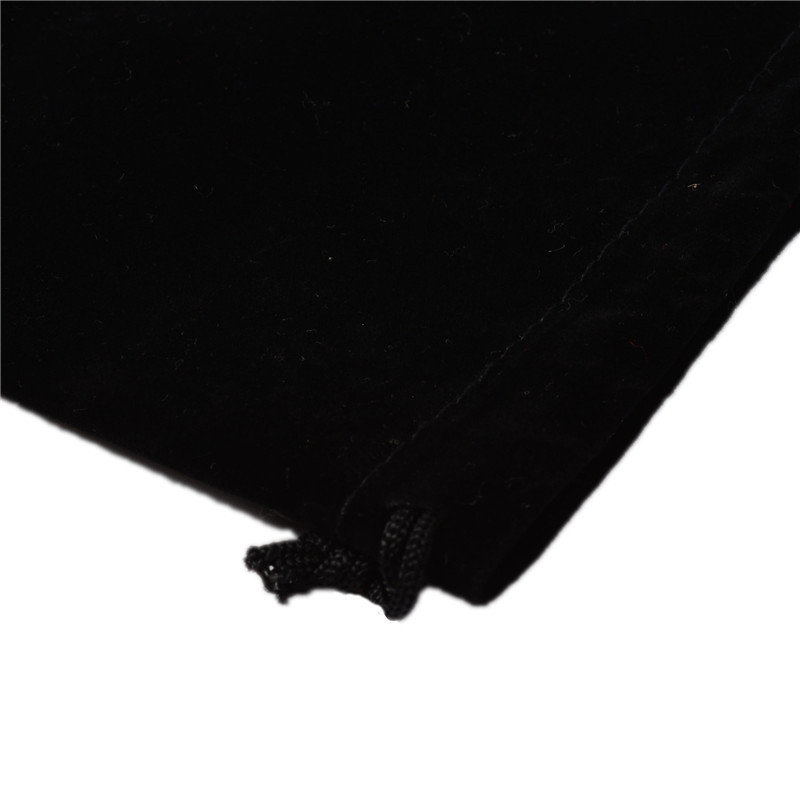 Joyería bolsa de terciopelo joyería negra bolsa de regalo grande logotipo imprimible cordón franela bolsa de cordón