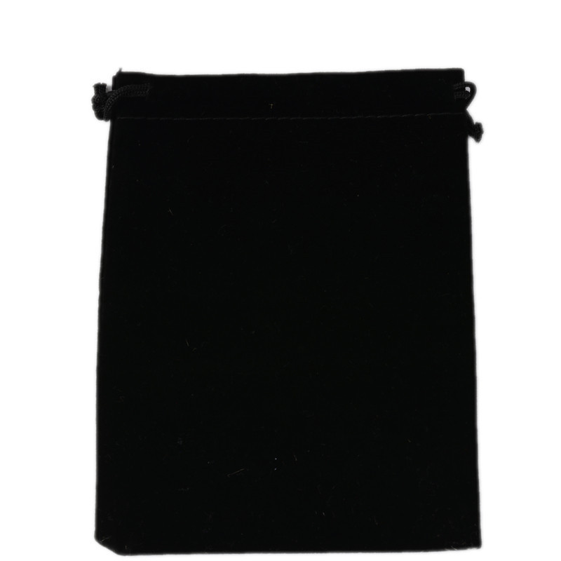 Joyería bolsa de terciopelo joyería negra bolsa de regalo grande logotipo imprimible cordón franela bolsa de cordón
