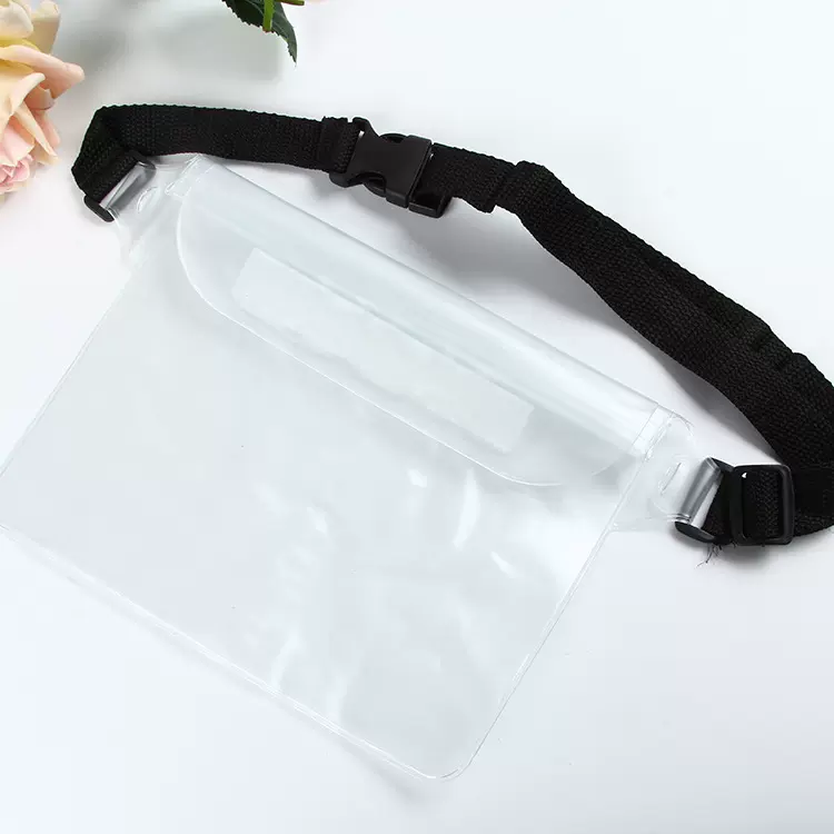 户外运动腰包漂流沙滩手机防水袋PVC三层密封可触屏手机防水腰包