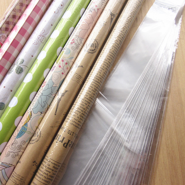 Papel de regalo tira de embalaje independiente bolsa de OPP bolsa de plástico transparente papelería papel de regalo a juego