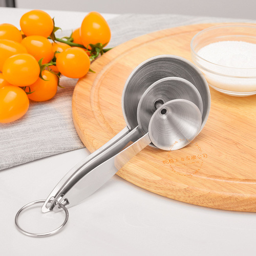 Stainless steel funnel three-piece set mini small funnel oil vinegar wine spice essential oil filling sauce leakage household oil leakage wine