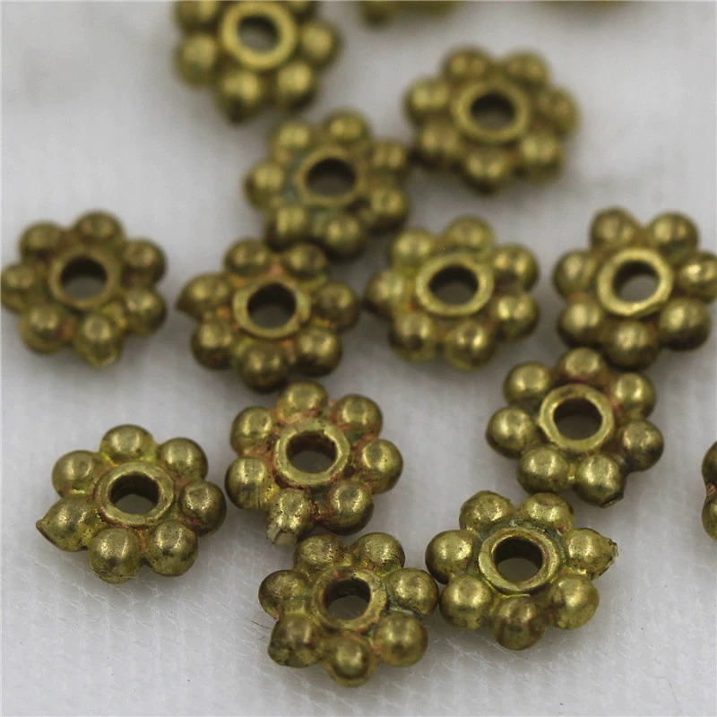 6 мм 4 мм литые медные бусины распорка DIY ювелирные аксессуары браслет ожерелье шпилька аксессуары с кисточками