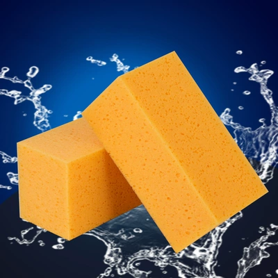 Car Wash Sponge, Water-Absorbent, High-Density, Decontamination Honeycomb Pore Coral Sponge Block, Car Cleaning Tool for Vehicles (Car cleaning tools) - yellow-28-density-21x11x9cm