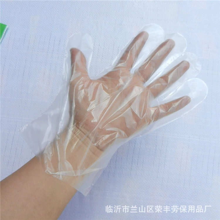 Disposable oil resistant transparent plastic gloves