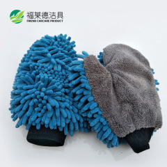 Chenille thumb gloves double-sided microfiber car cleaning gloves coral velvet cleaning supplies car washing gloves tools