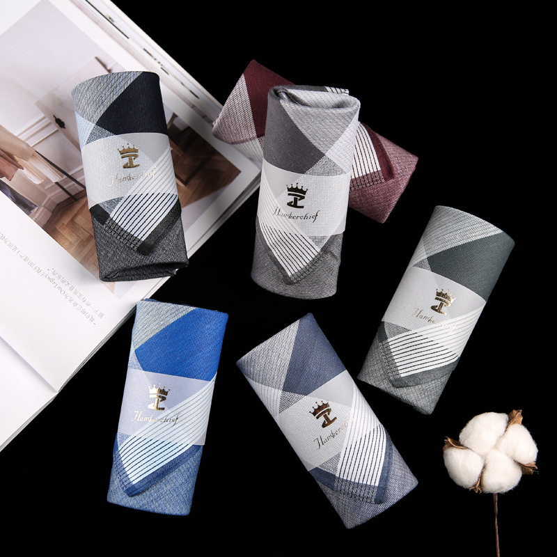 Zelue Shannian Handkerchief Antique Men's Cotton Handkerchief Cotton Sweat-Absorbing Cotton Square Scarf Hand Towel Gift Box Handkerchief