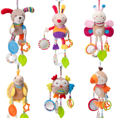 Baby toys BBSKY cute cartoon animals bed hanging wind chimes stroller hanging plush doll toys wholesale
