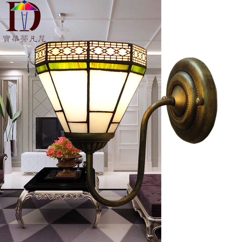 Tiffany Chinese antique corridor led wall lamp bedroom bedside lamp creative wall lamp factory wholesale